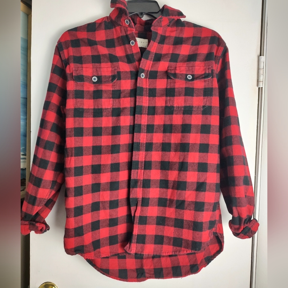 Jachs redand black buffalo check long sleeve flannel shirt Size M